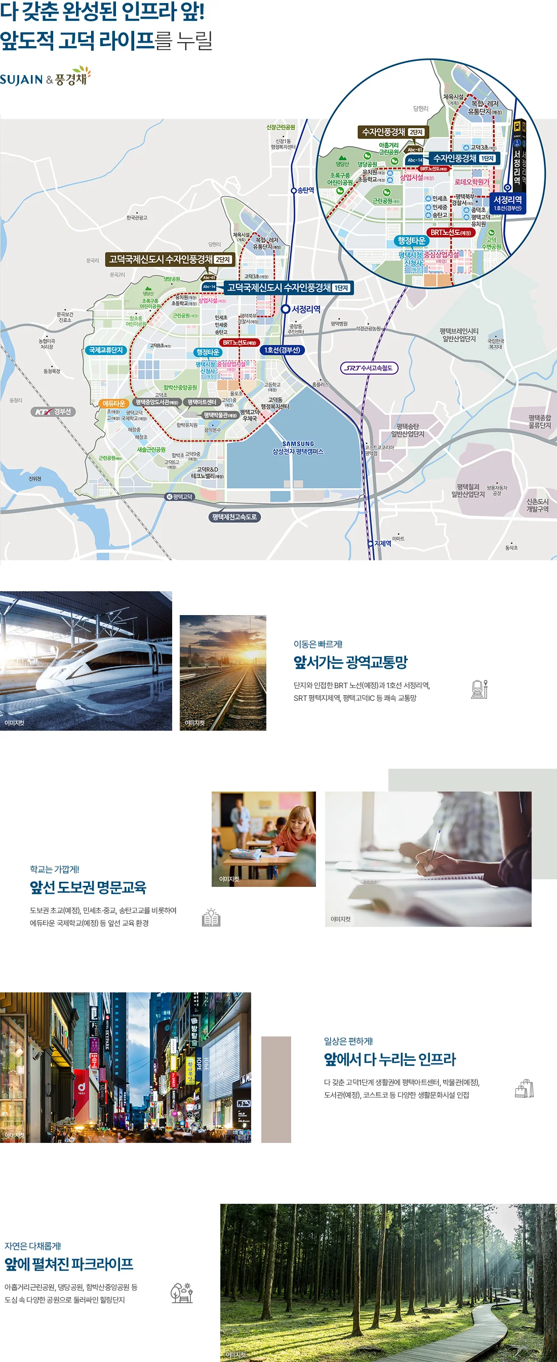 고덕 국제신도시 풍경채 입지환경